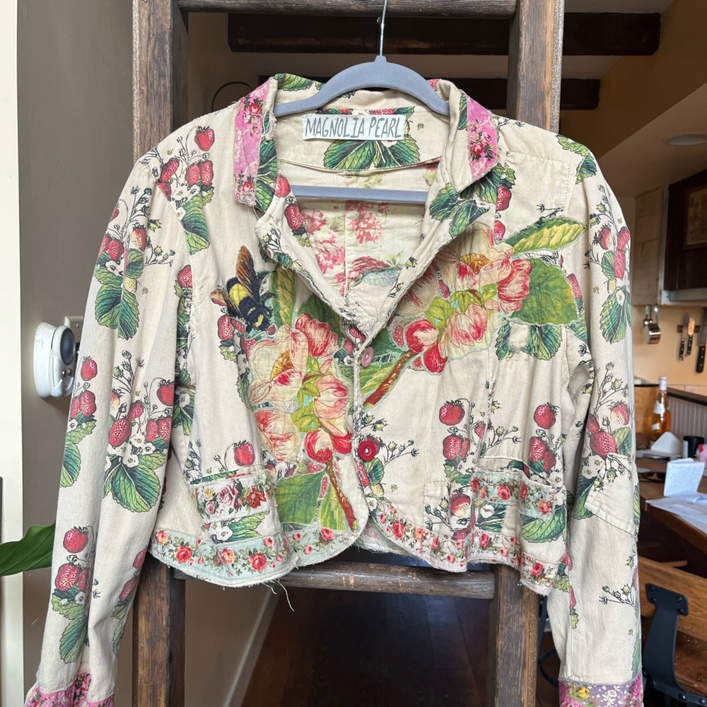 Magnolia Pearl Bloomberry cropped Kelly coat blazer reversible!